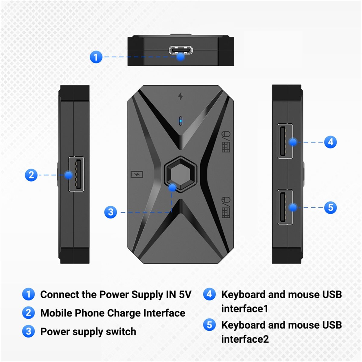 # 48Y (черный) Комплект для ко – обзор и цена Gaming Keyboard And Mouse Converter For Mobile